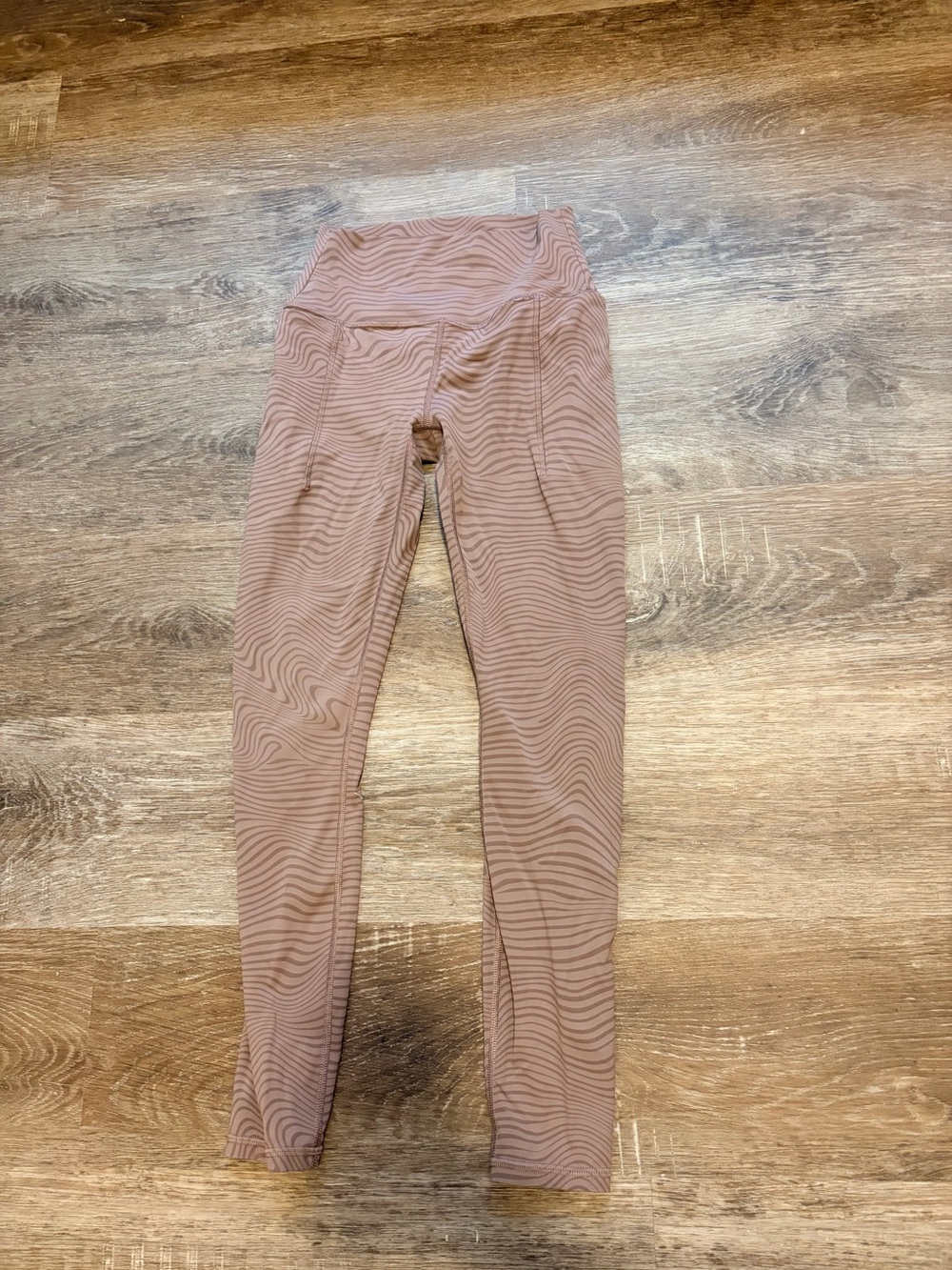 Prana Mauve Wave-Pattern High-Rise Leggings
